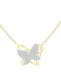 Collar Mariposa con Diamantes Naturales en Oro Amarillo 18K 