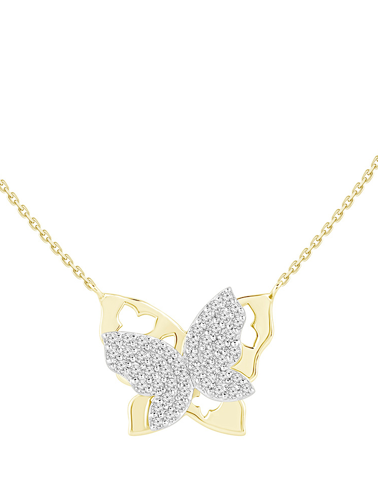 Collar Mariposa con Diamantes Naturales en Oro Amarillo 18K  1