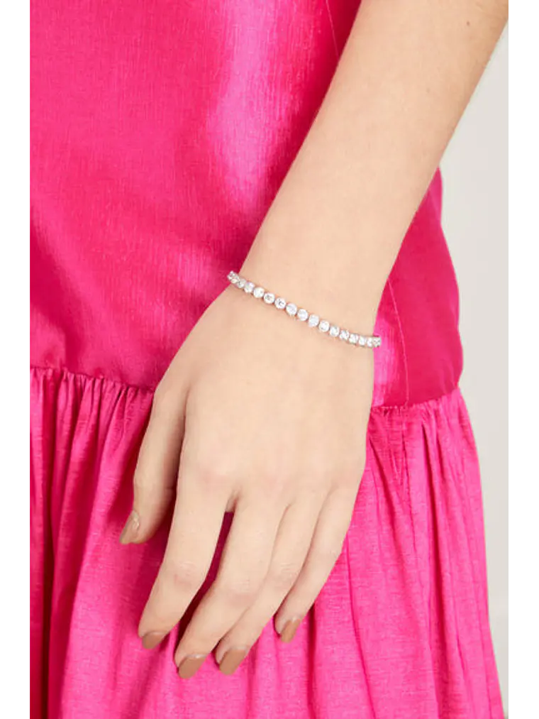 Maravillosa Pulsera Tennis Bisel con 1.05 Ct Diamantes en Oro Blanco 18K 5