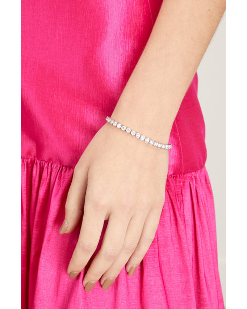 Maravillosa Pulsera Tennis Bisel con 1.05 Ct Diamantes en Oro Blanco 18K