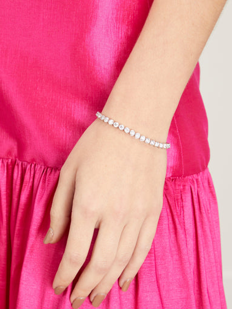 Maravillosa Pulsera Tennis Bisel con 1.05 Ct Diamantes en Oro Blanco 18K 5