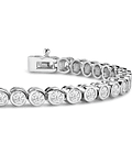 Maravillosa Pulsera Tennis Bisel con 1.05 Ct Diamantes en Oro Blanco 18K