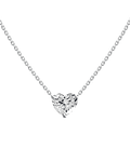 Collar Punto de Luz Diamante Corte Corazón Oro Blanco 18K
