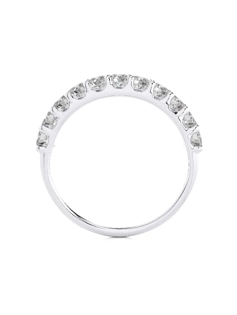 Anillo Medio Cintillo 11 Diamantes Naturales en Oro Blanco 18K 3