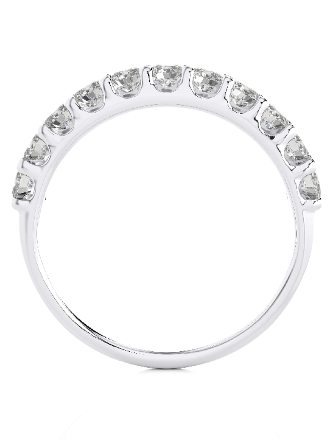 Anillo Medio Cintillo 11 Diamantes Naturales en Oro Blanco 18K 3