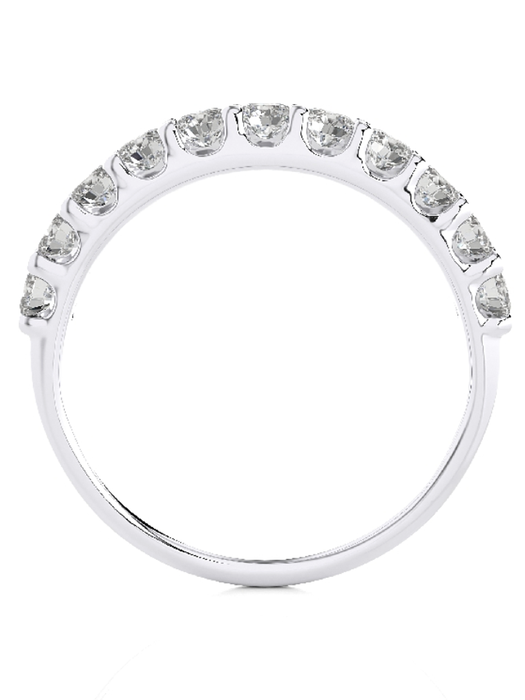 Anillo Medio Cintillo 11 Diamantes Naturales en Oro Blanco 18K 3