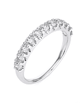 Anillo Medio Cintillo 11 Diamantes Naturales en Oro Blanco 18K