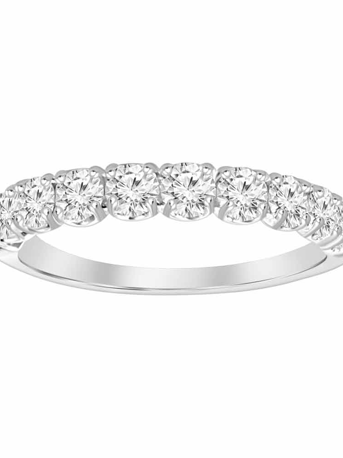 Anillo Medio Cintillo 11 Diamantes Naturales en Oro Blanco 18K 1