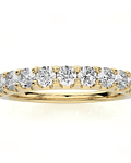 Anillo Medio Cintillo 11 Diamantes Naturales en Oro Amarillo 18K