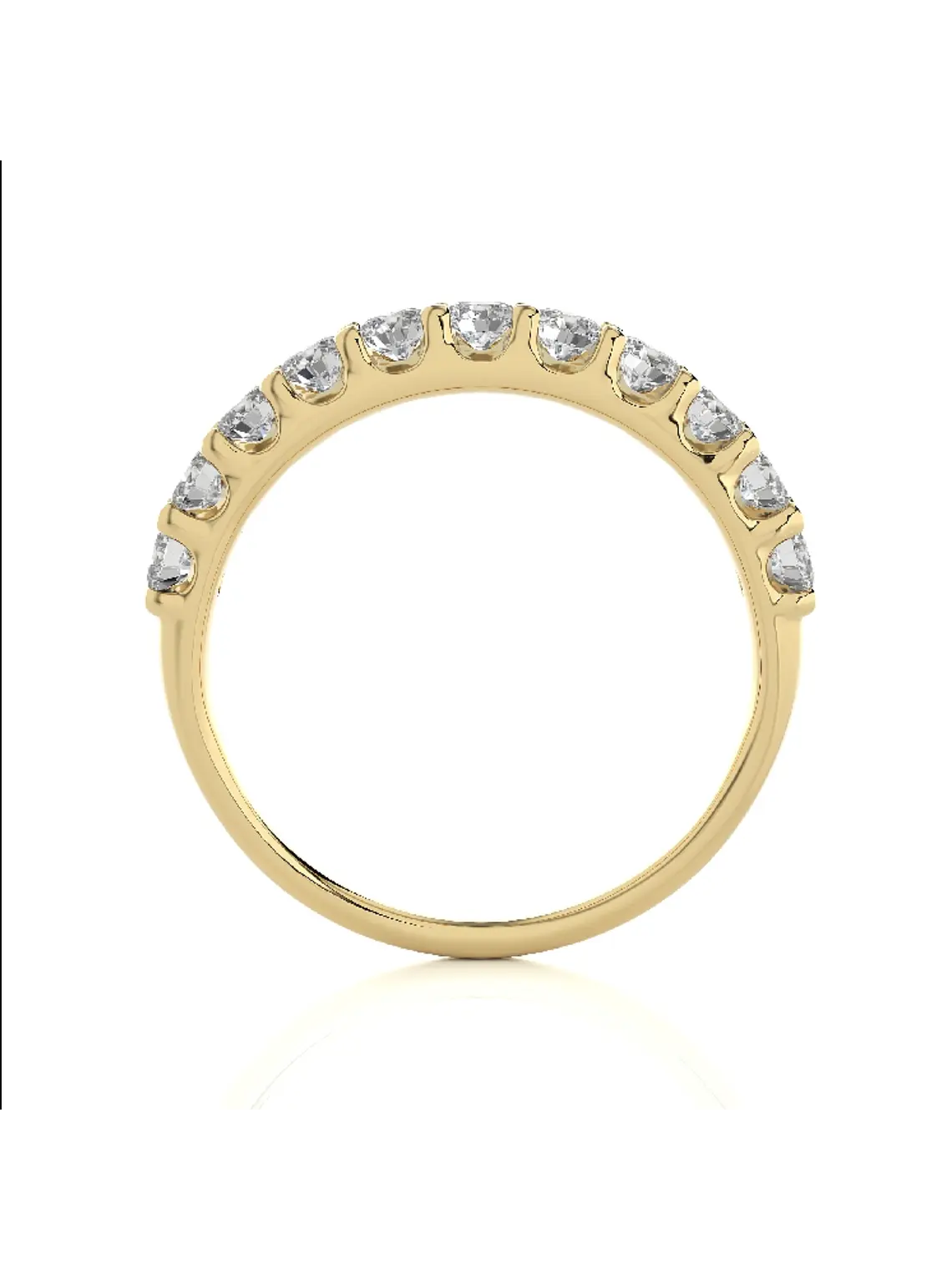 Anillo Medio Cintillo 11 Diamantes Naturales en Oro Amarillo 18K 4