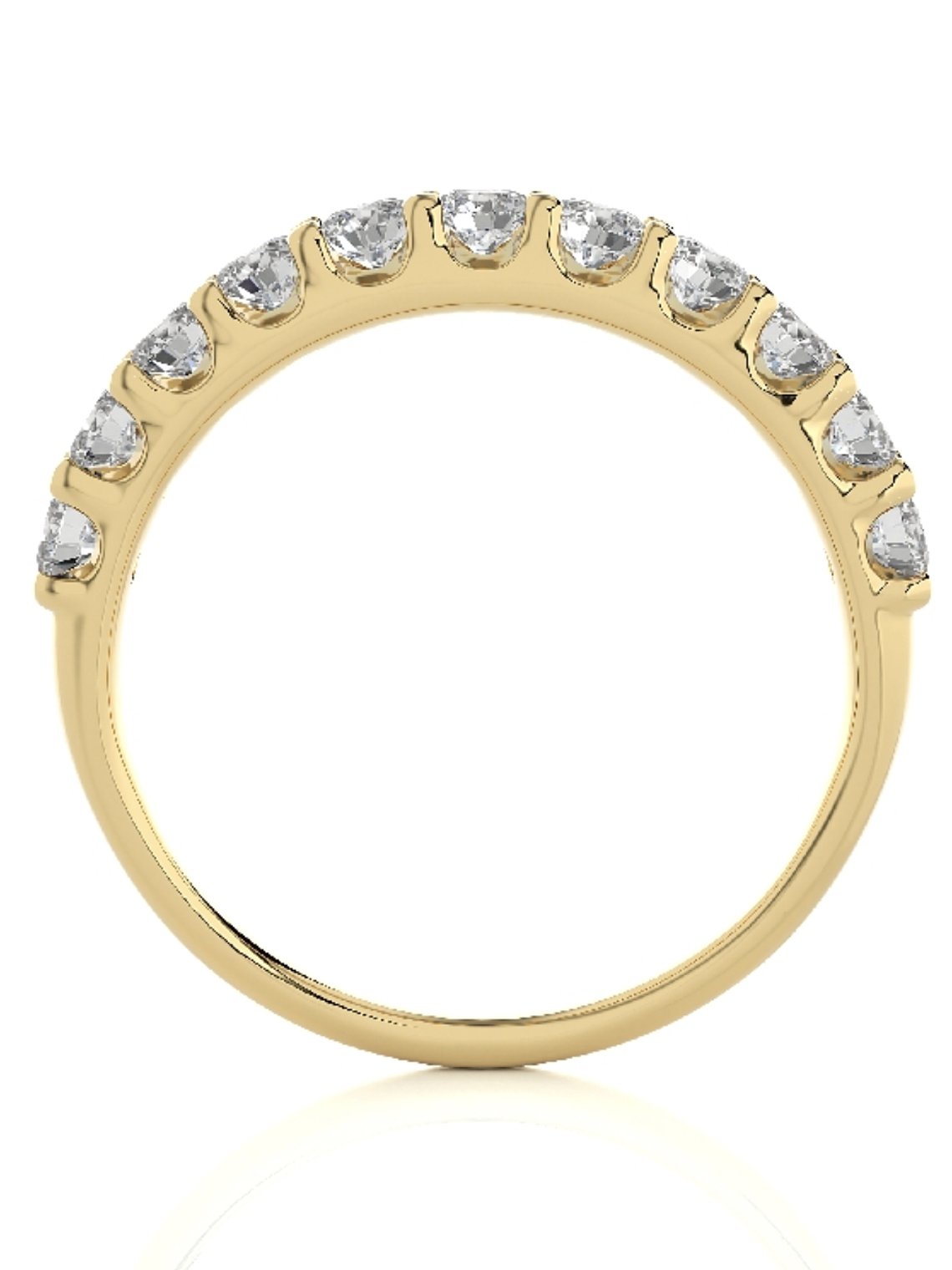 Anillo Medio Cintillo 11 Diamantes Naturales en Oro Amarillo 18K 4