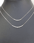 Collar Barrita M Diamantes en Oro Blanco 18K
