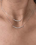 Collar Barrita M Diamantes en Oro Blanco 18K