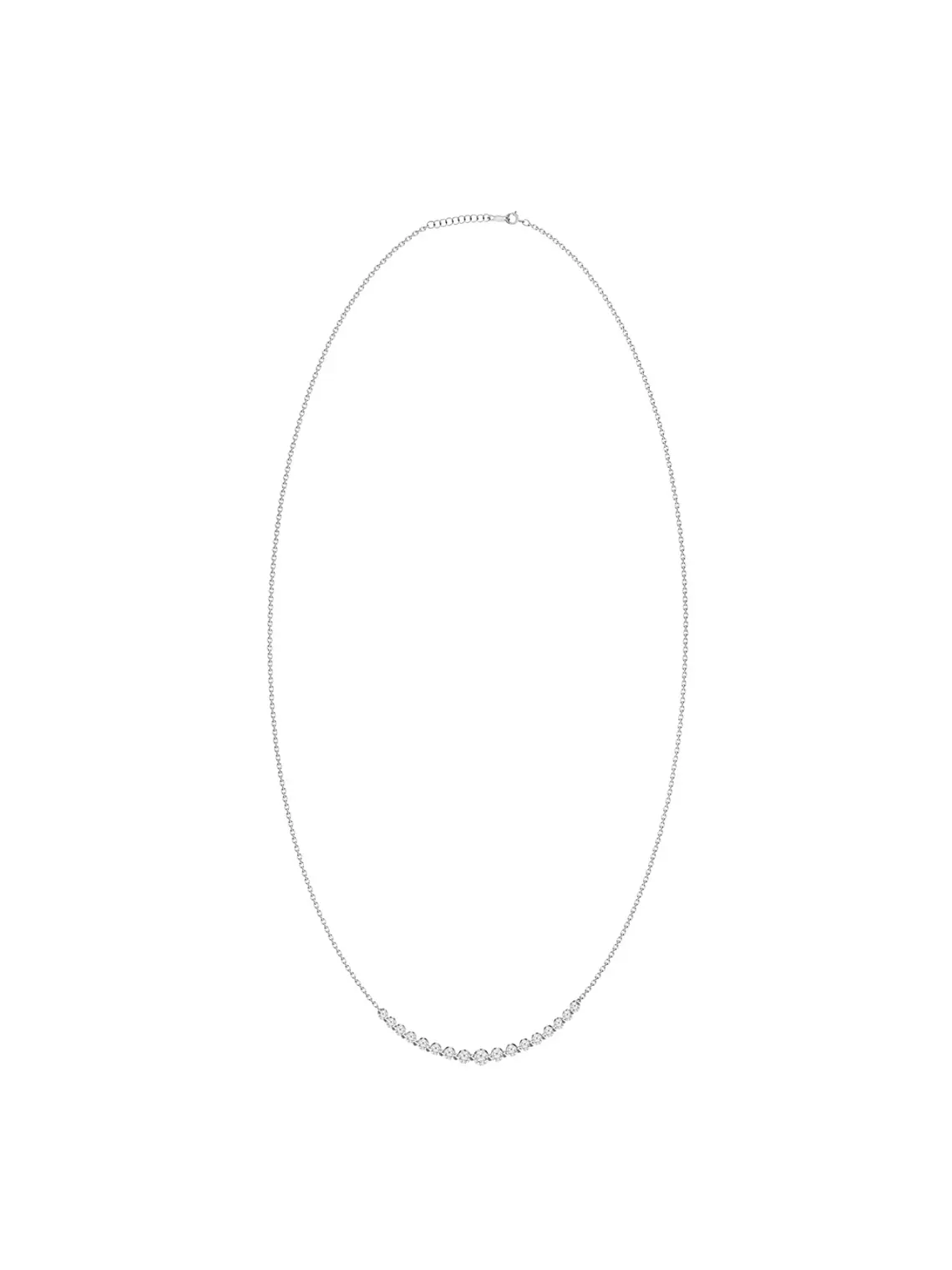 Collar Barrita Grande Diamantes Naturales en Oro Blanco 18K 3