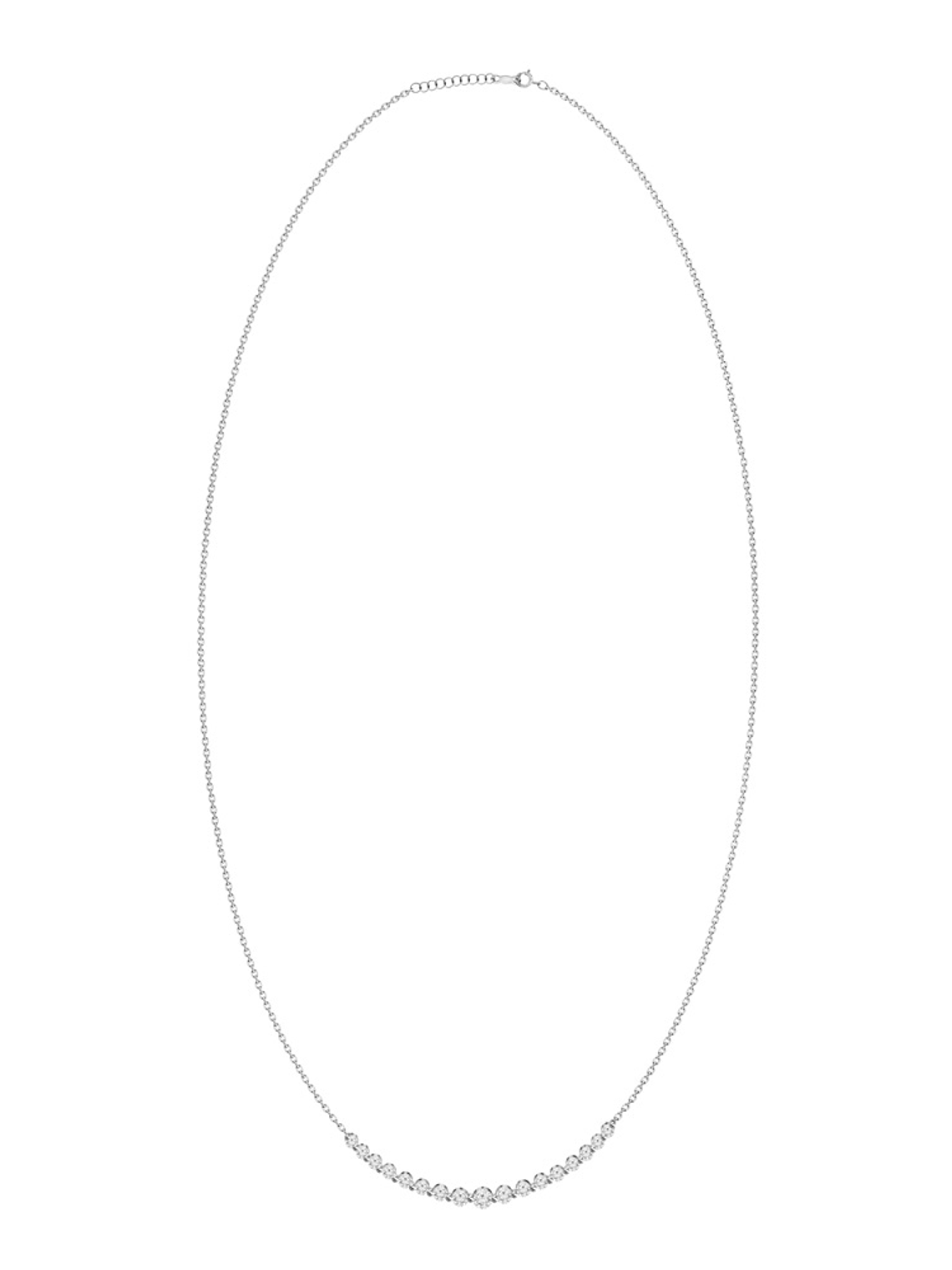 Collar Barrita Grande Diamantes Naturales en Oro Blanco 18K 3