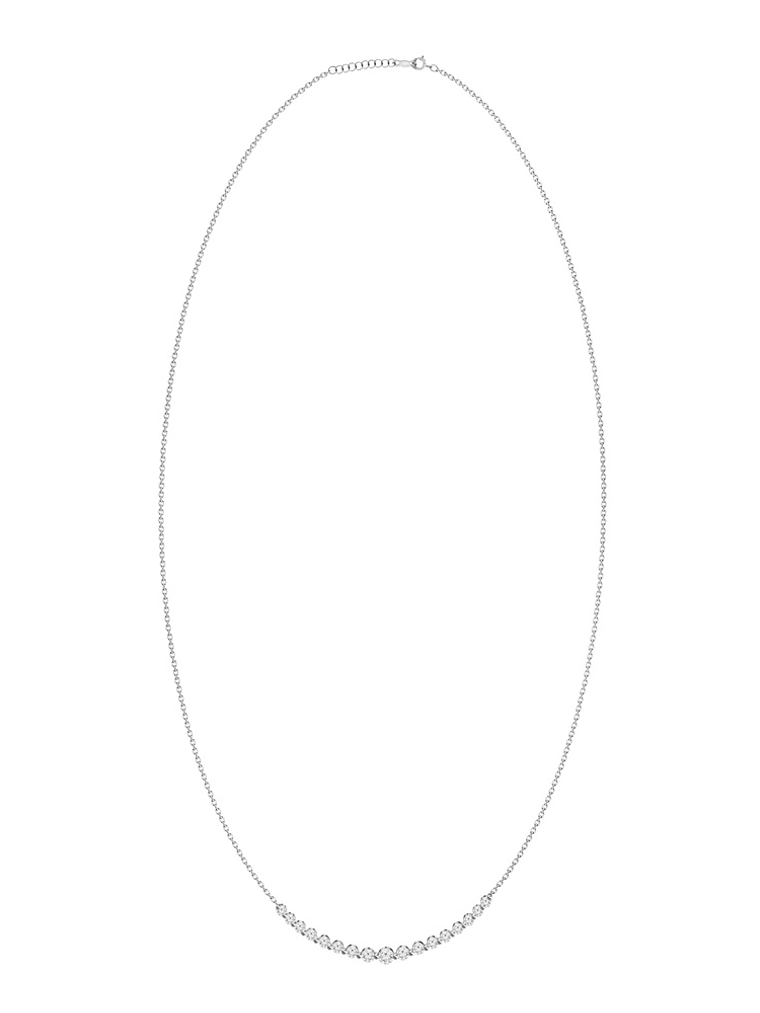 Collar Barrita Grande Diamantes Naturales en Oro Blanco 18K 3