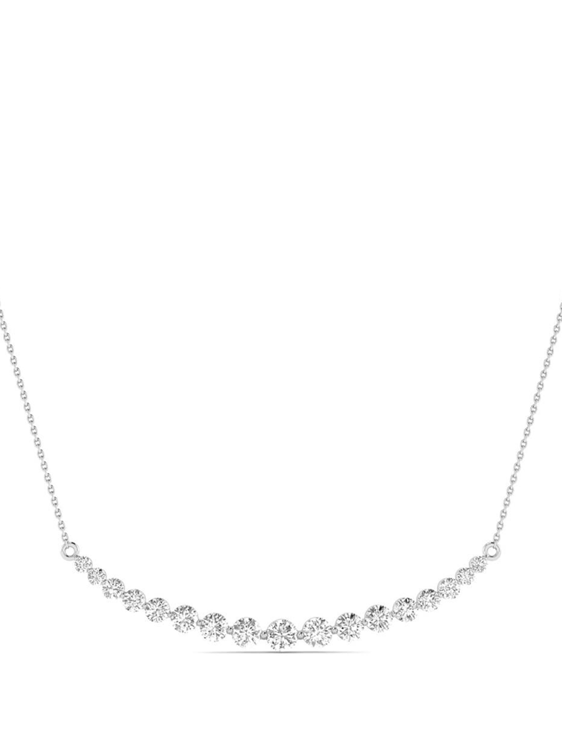 Collar Barrita Grande Diamantes Naturales en Oro Blanco 18K 2