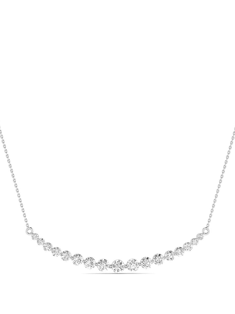 Collar Barrita Grande Diamantes Naturales en Oro Blanco 18K 2