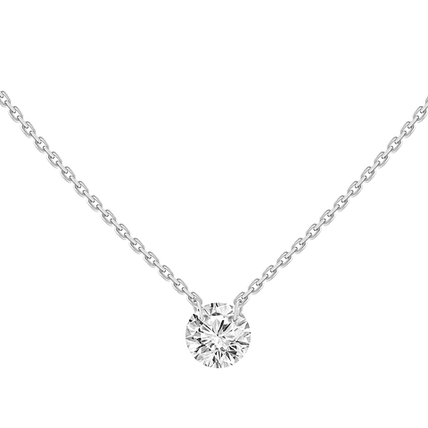 Collar Punto de Luz Diamante Flotante Oro Blanco 18K