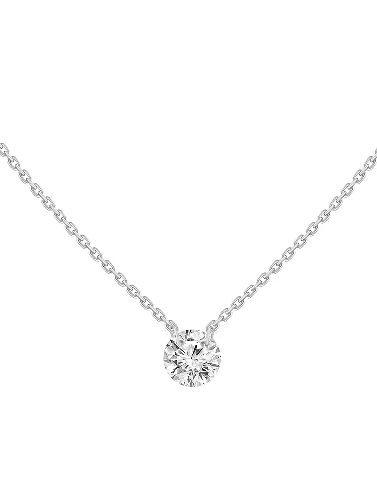 Collar Punto de Luz Diamante Flotante Oro Blanco 18K 1