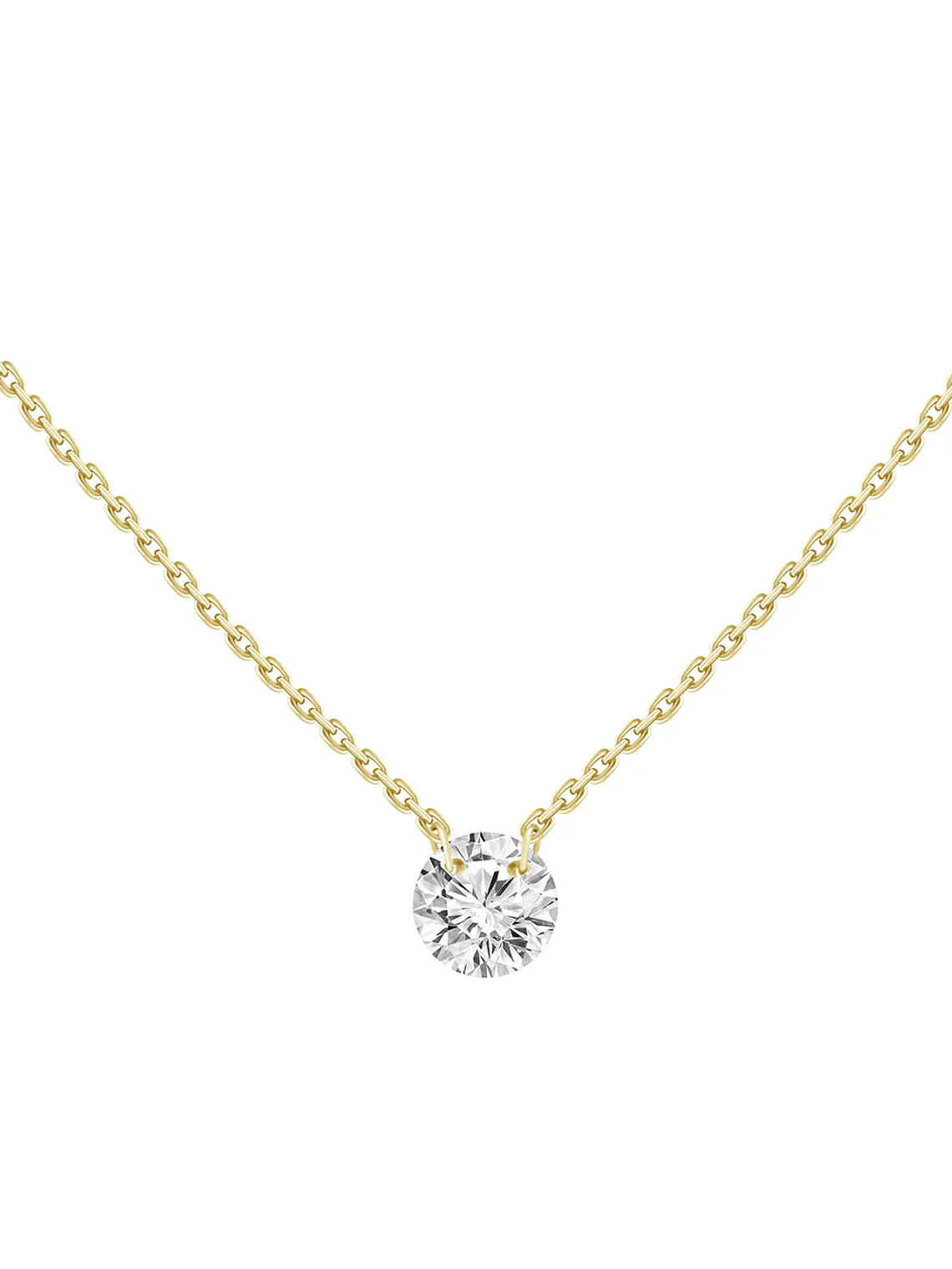 Collar Punto de Luz Diamante Flotante Oro Amarillo 18K 1