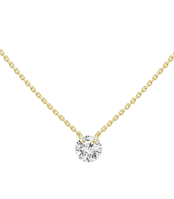 Collar Punto de Luz Diamante Flotante Oro Amarillo 18K