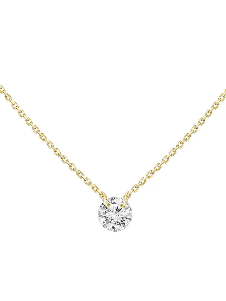 Collar Punto de Luz Diamante Flotante Oro Amarillo 18K 1