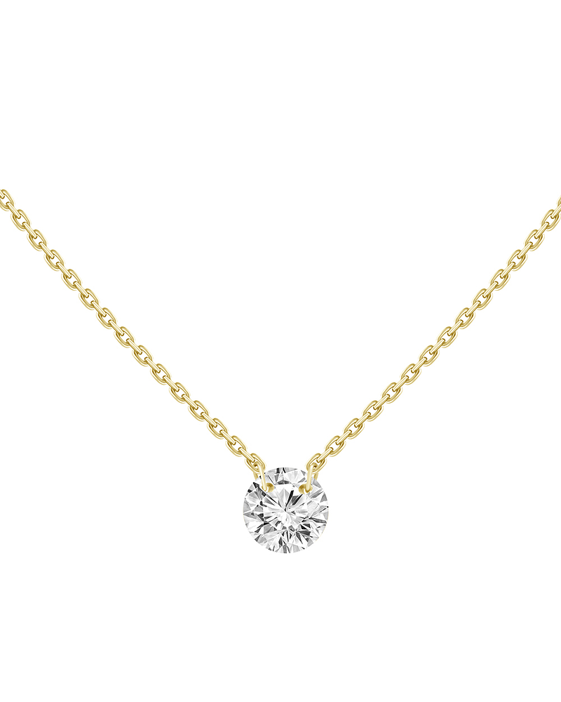 Collar Punto de Luz Diamante Flotante Oro Amarillo 18K