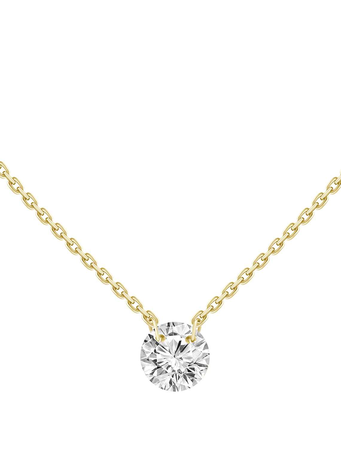 Collar Punto de Luz Diamante Flotante Oro Amarillo 18K 1