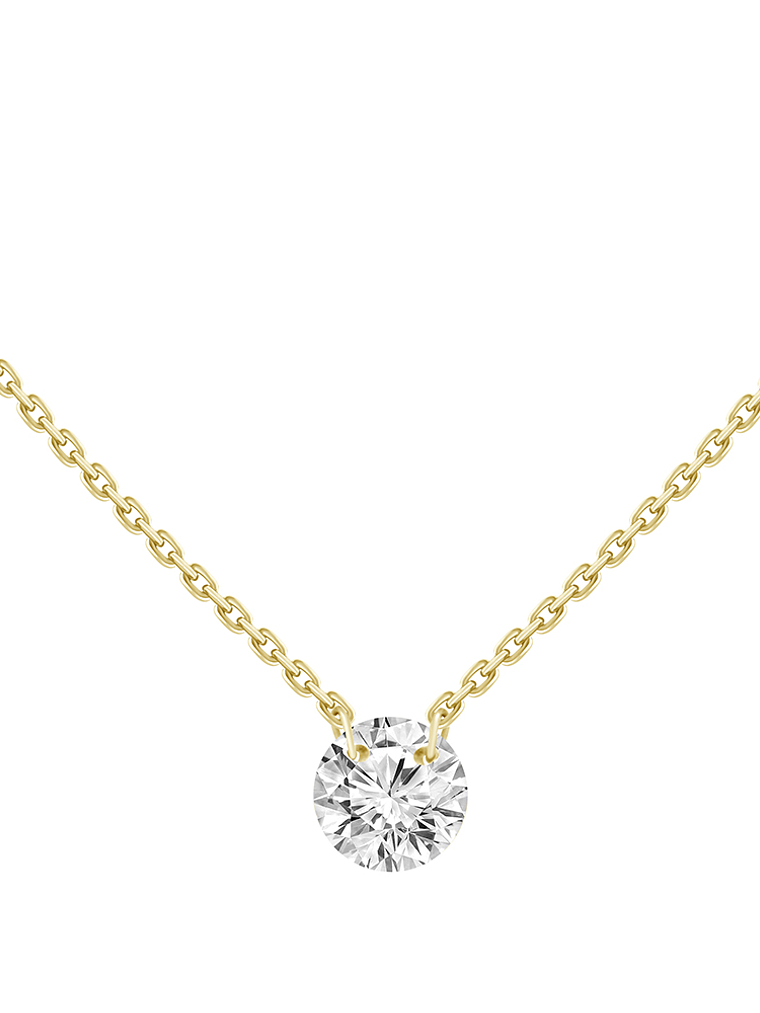 Collar Punto de Luz Diamante Flotante Oro Amarillo 18K 1