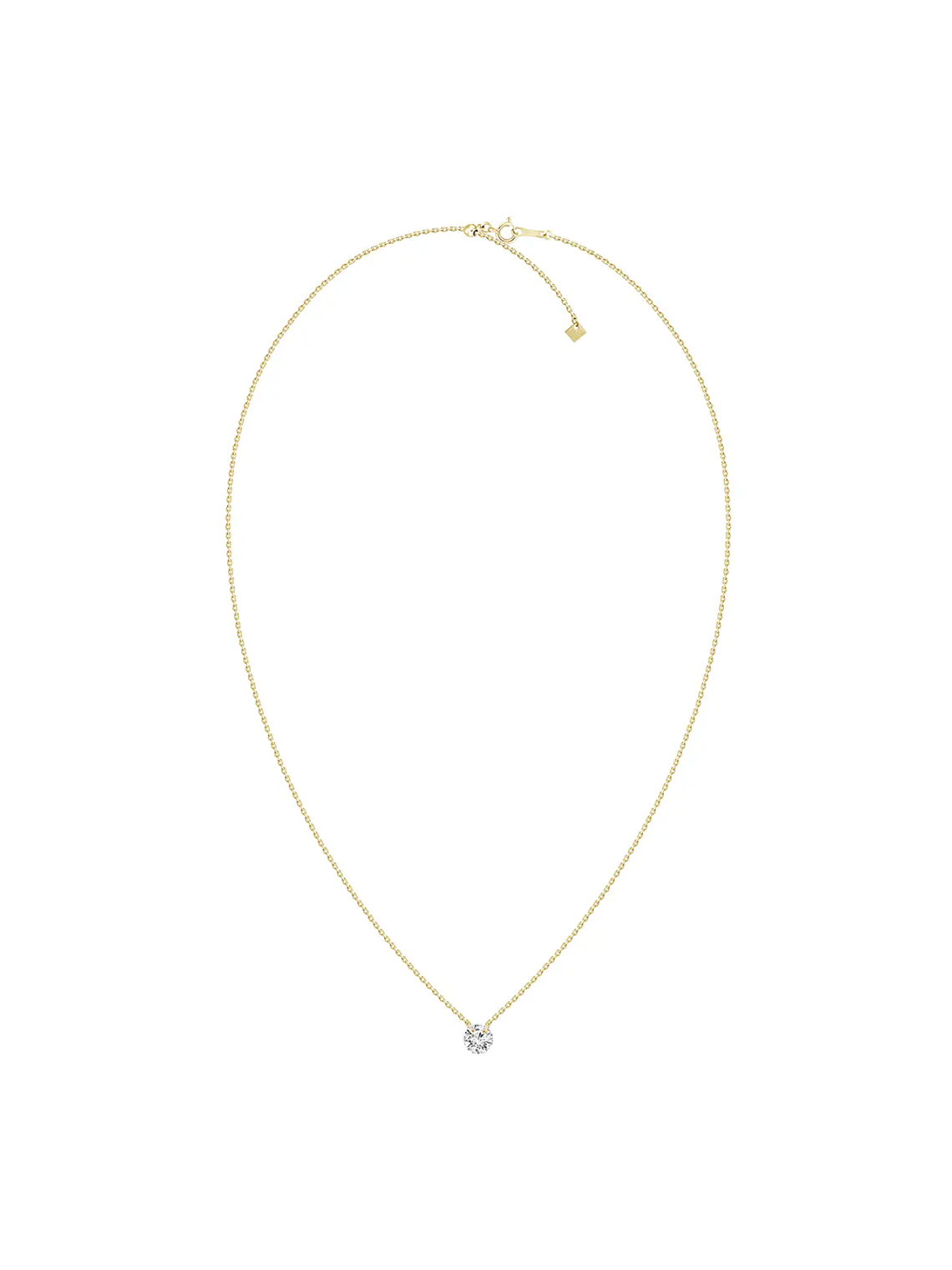 Collar Punto de Luz Diamante Flotante Oro Amarillo 18K 3