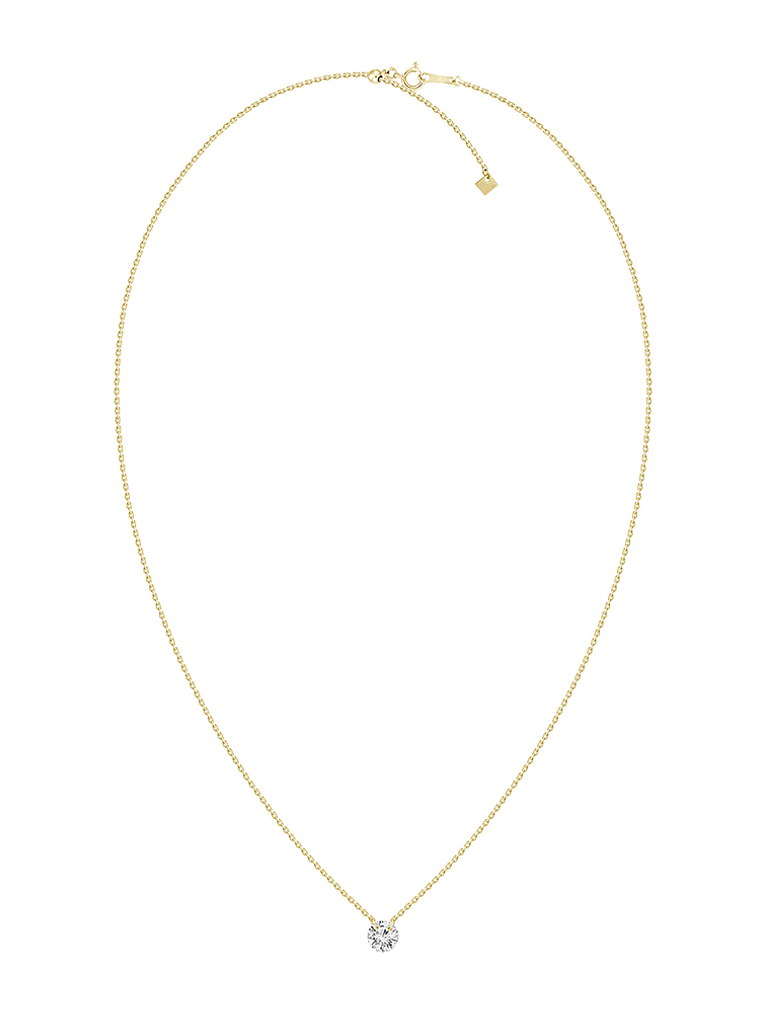 Collar Punto de Luz Diamante Flotante Oro Amarillo 18K 3