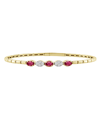 Preciosa Esclava Rubíes y Diamantes en Oro Amarillo 18K