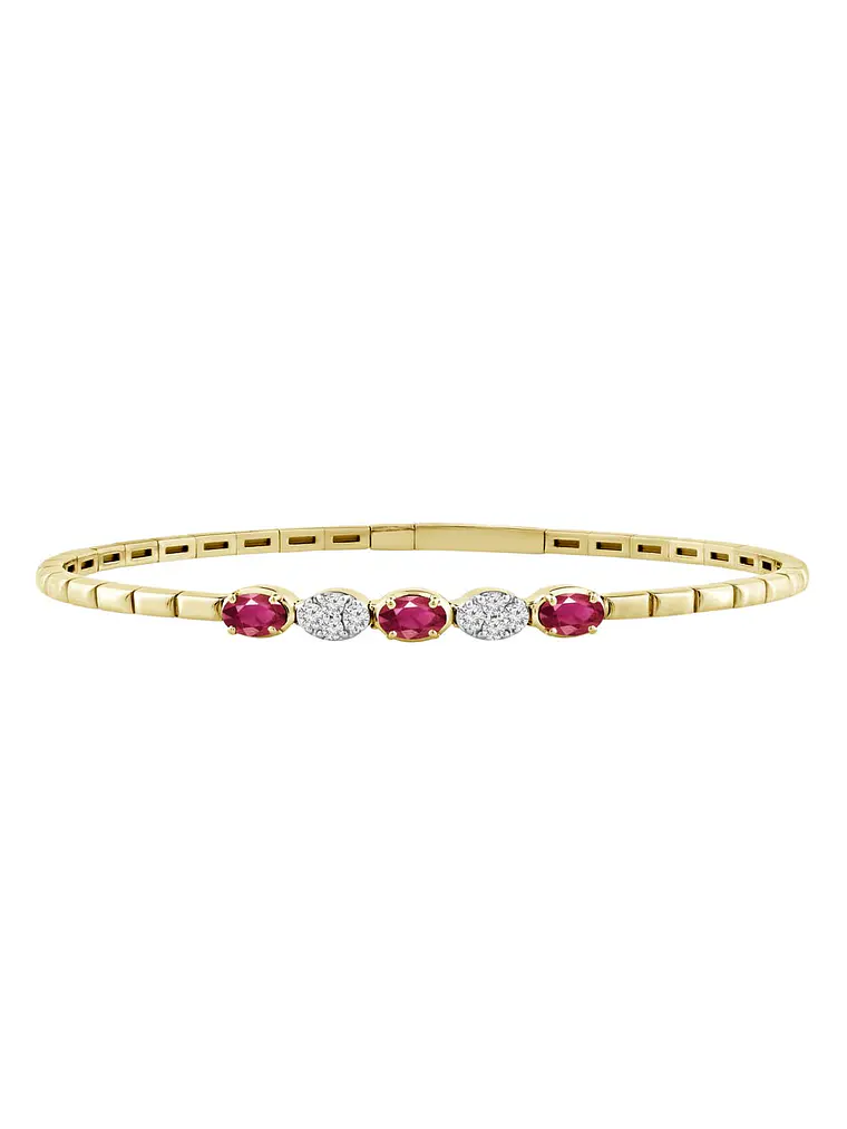 Preciosa Esclava Rubíes y Diamantes en Oro Amarillo 18K 1