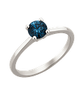 Exclusivo Anillo Solitario Diamantes Azul en Oro Blanco 18K