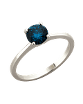 Exclusivo Anillo Solitario Diamantes Azul en Oro Blanco 18K