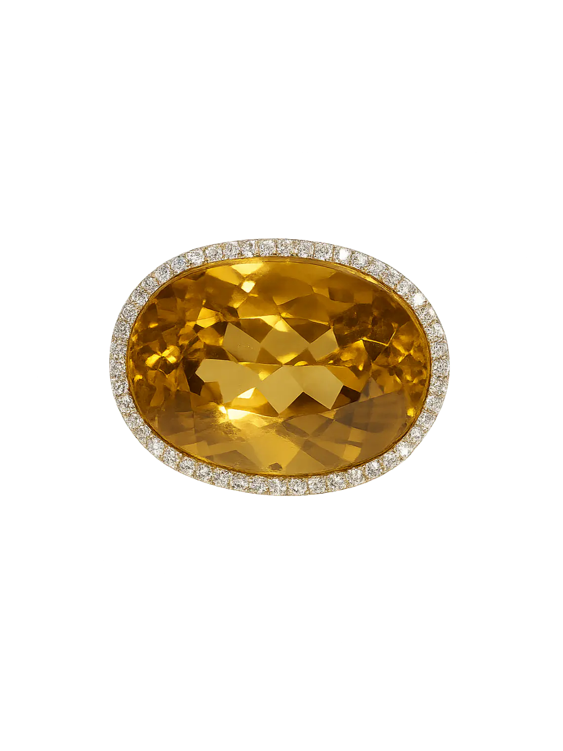 Espectacular Maxi Anillo Citrino Diamantes en Platino 2