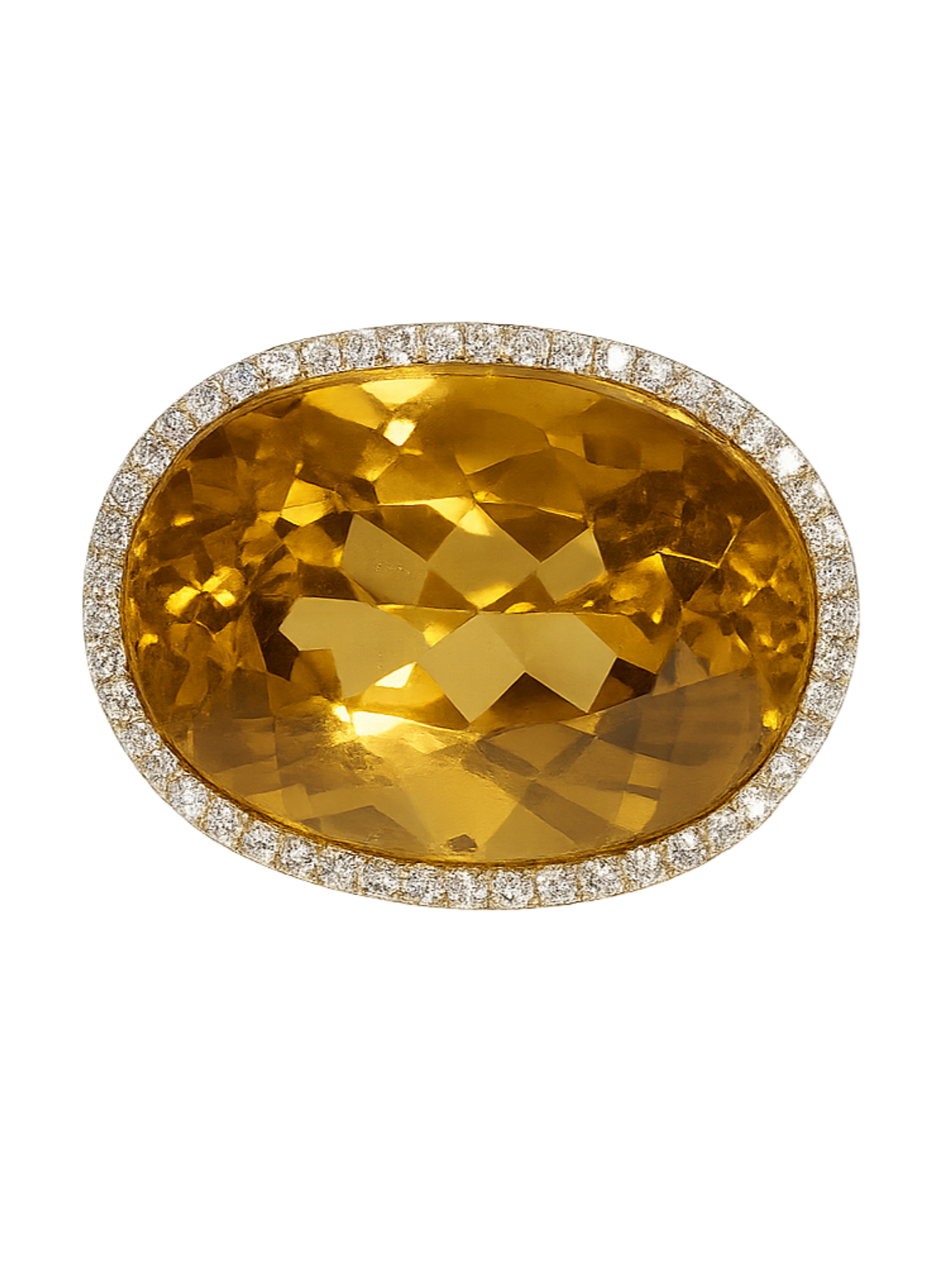 Espectacular Maxi Anillo Citrino Diamantes en Platino 2