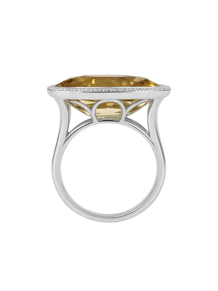 Espectacular Maxi Anillo Citrino Diamantes en Platino 5