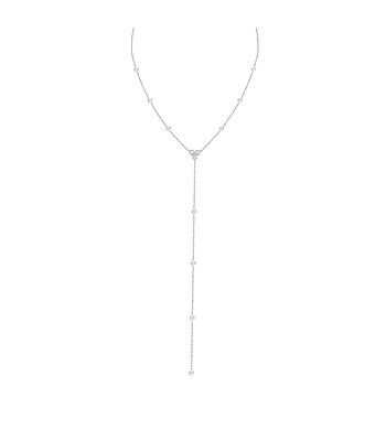 Collar Tipo Cascada con Diamantes Oro Blanco 18K