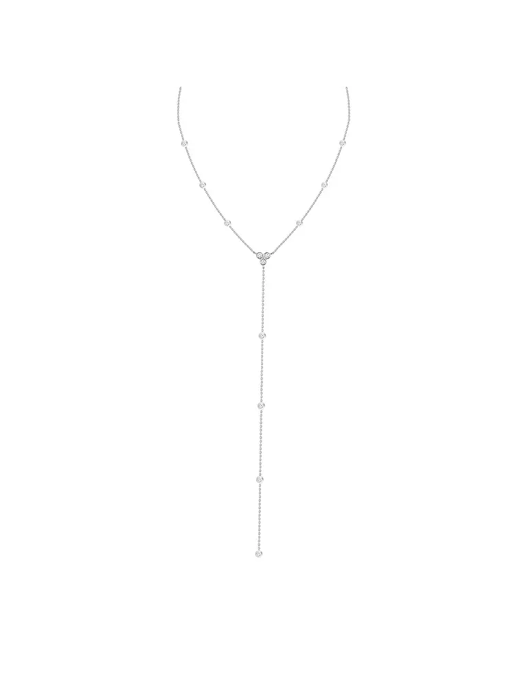 Collar Tipo Cascada con Diamantes Oro Blanco 18K 1