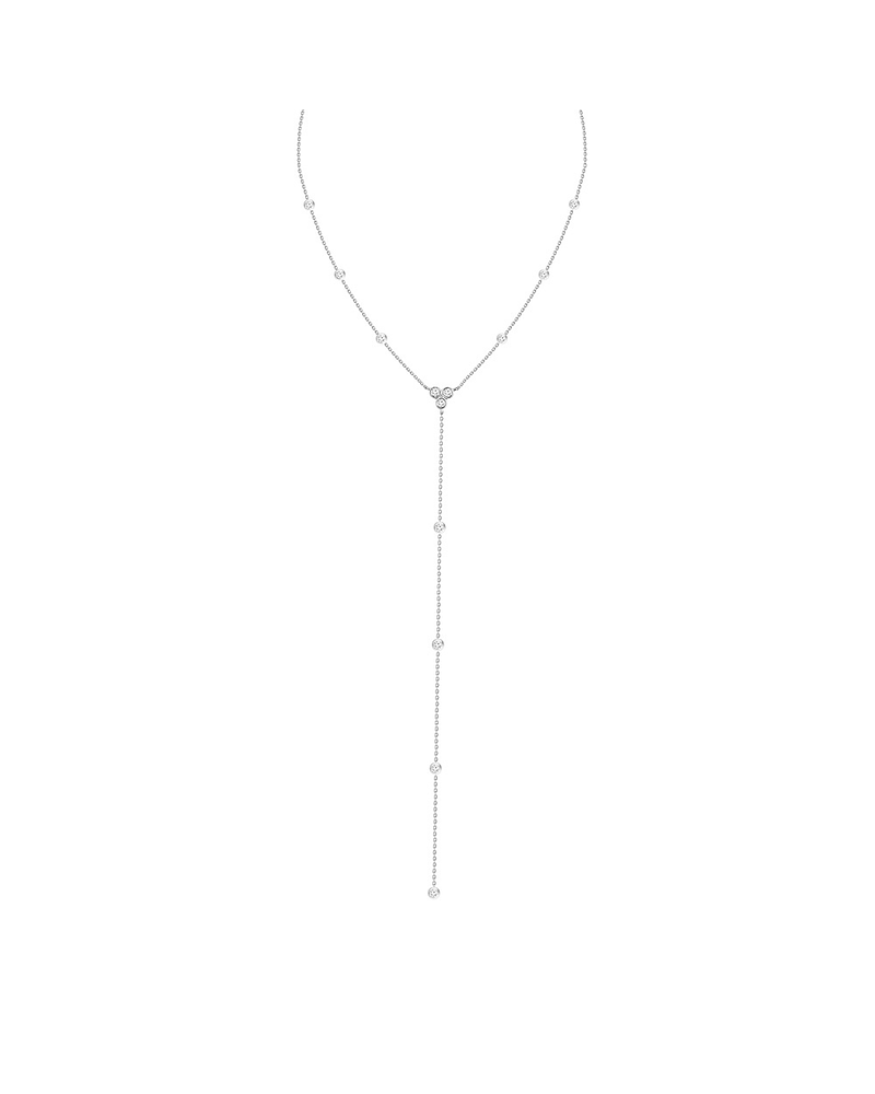 Collar Tipo Cascada con Diamantes Oro Blanco 18K