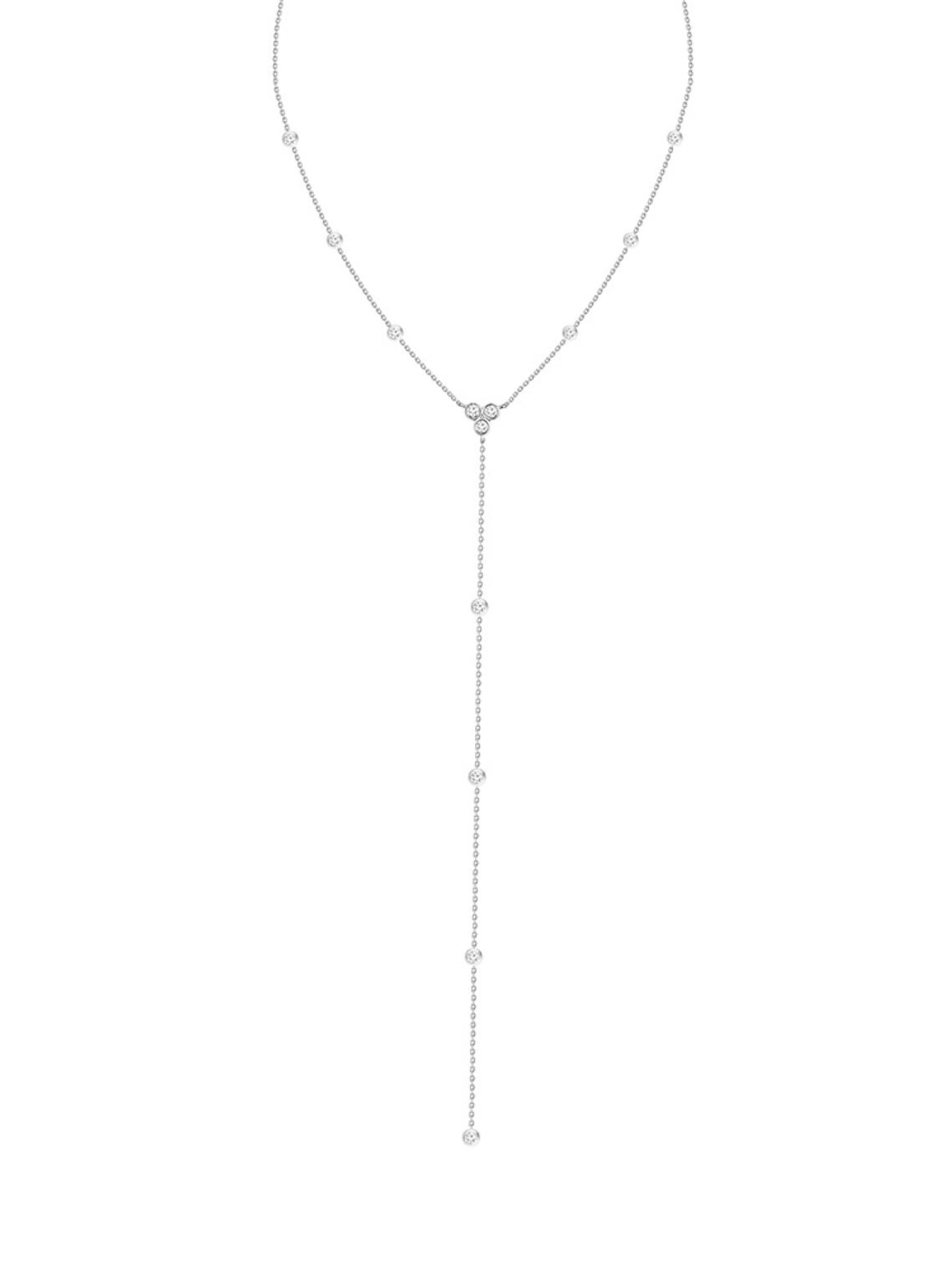 Collar Tipo Cascada con Diamantes Oro Blanco 18K 1