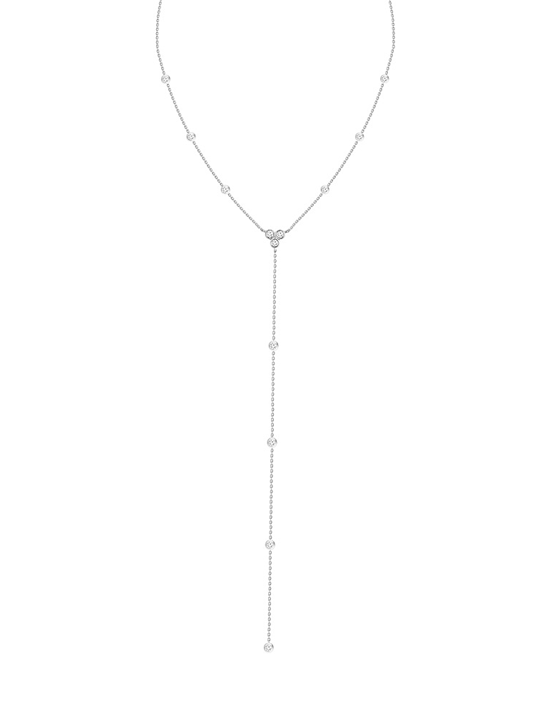 Collar Tipo Cascada con Diamantes Oro Blanco 18K 1