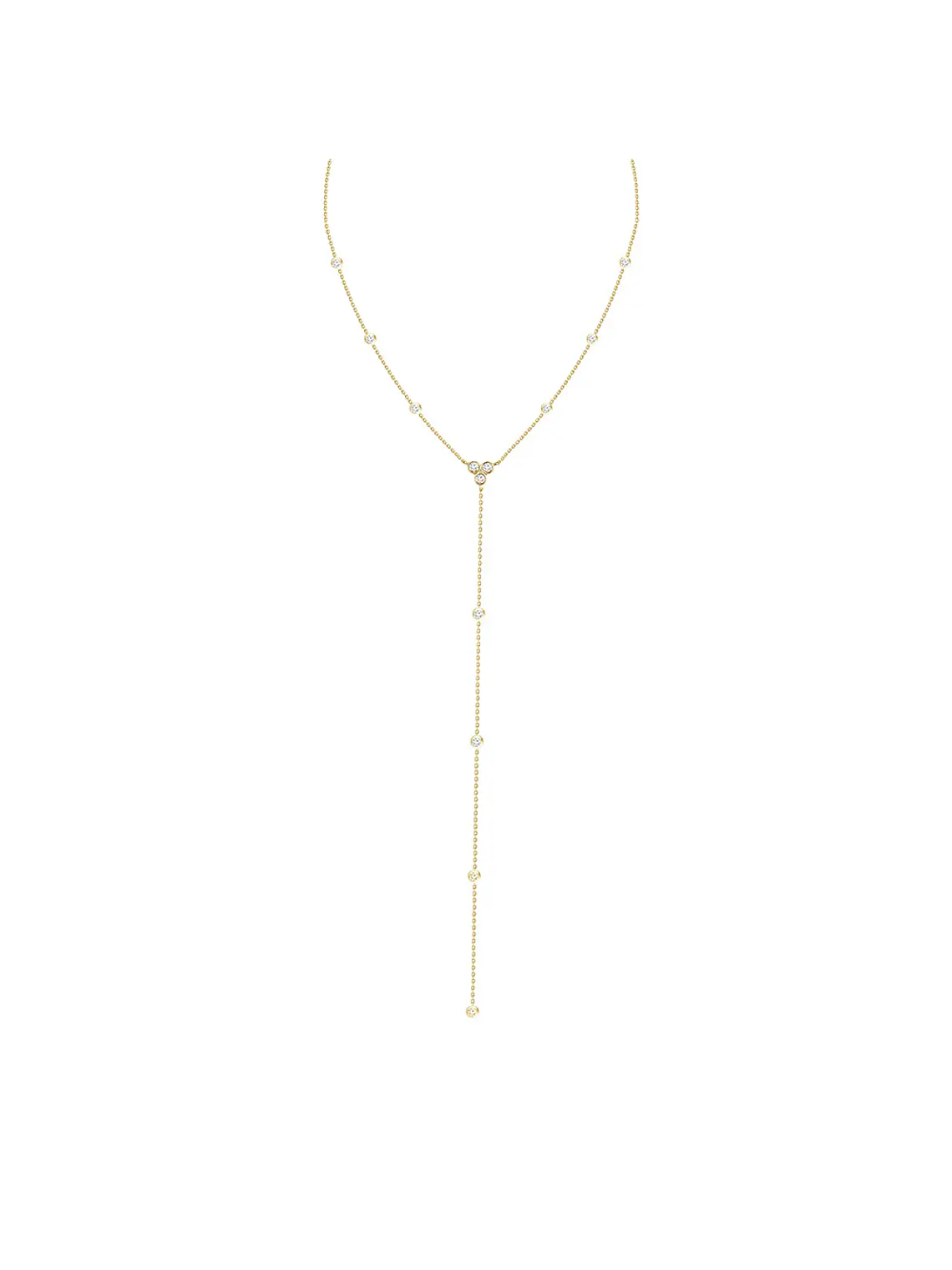 Collar Tipo Cascada con Diamantes Oro Amarillo 18K 1