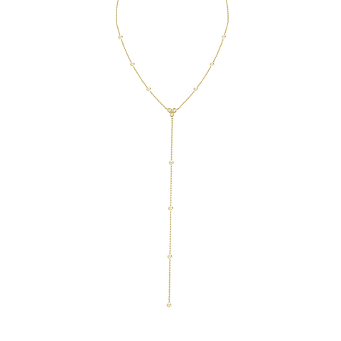 Collar Tipo Cascada con Diamantes Oro Amarillo 18K