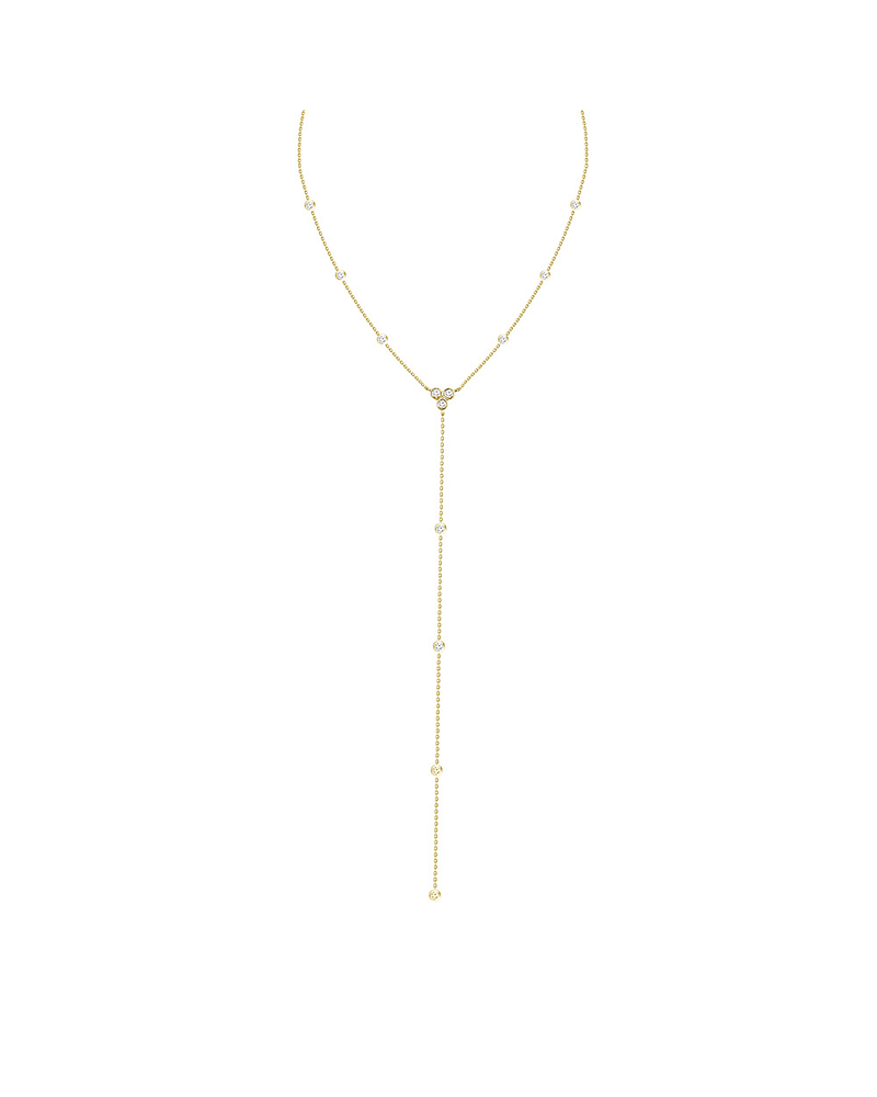 Collar Tipo Cascada con Diamantes Oro Amarillo 18K