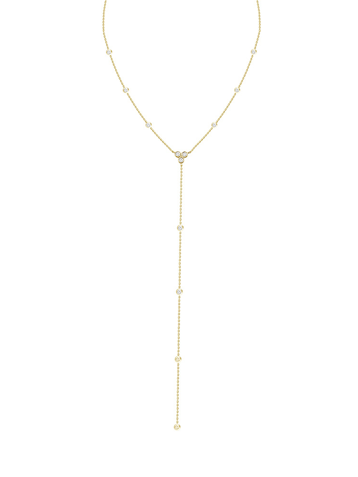 Collar Tipo Cascada con Diamantes Oro Amarillo 18K 1