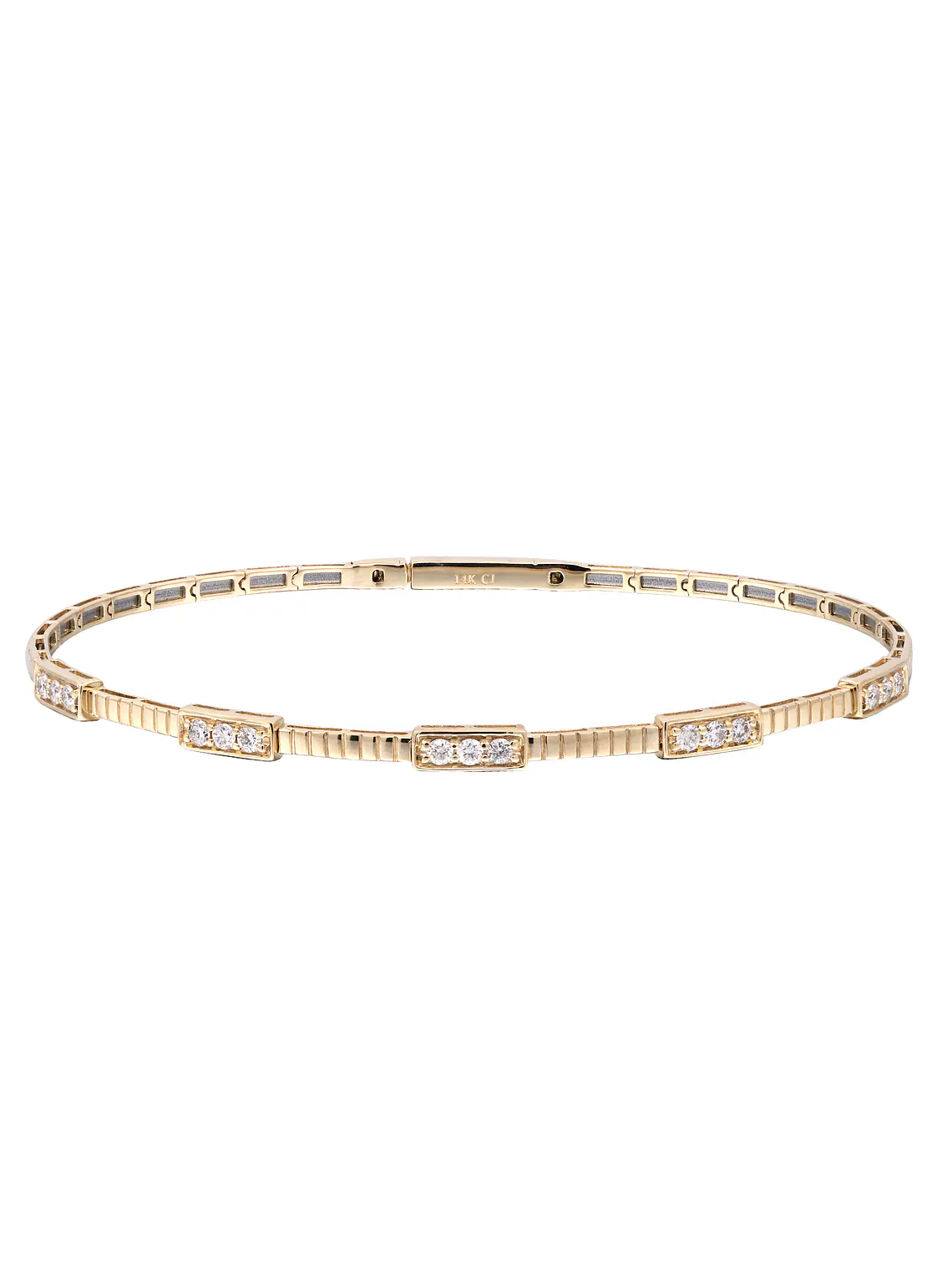 Preciosa Esclava Diamantes Naturales en Oro Amarillo 18K 3