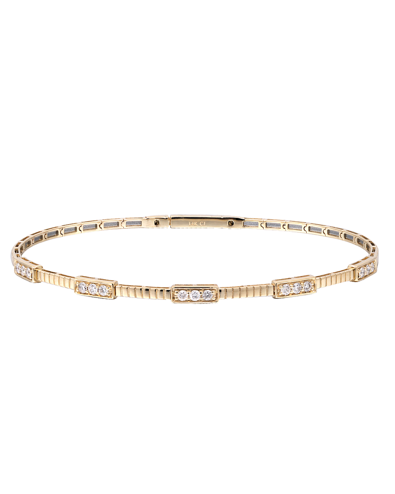 Preciosa Esclava Diamantes Naturales en Oro Amarillo 18K